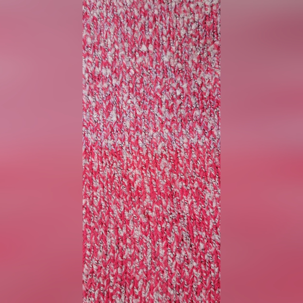 Sincerely Jules Chunky Knit Oversized Cropped Sweater Women's S Gray Pink Red NW - Picture 7 of 13